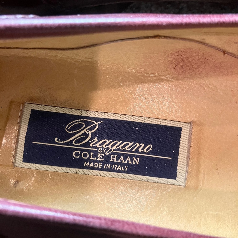 Bragano Cole Haan Womens 9M Burgundy Leather Penny Loafers Made in Italy Classic - Picture 6 of 10